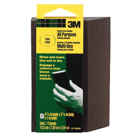3M 4-7/8" x 2-7/8" SandBlaster Detail Area Angled Sanding Sponge Fine CP-040